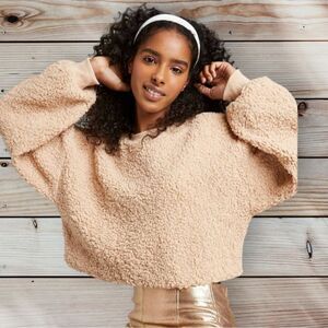 WILD FABLE Faux Shearling Cropped Sweat shirt
